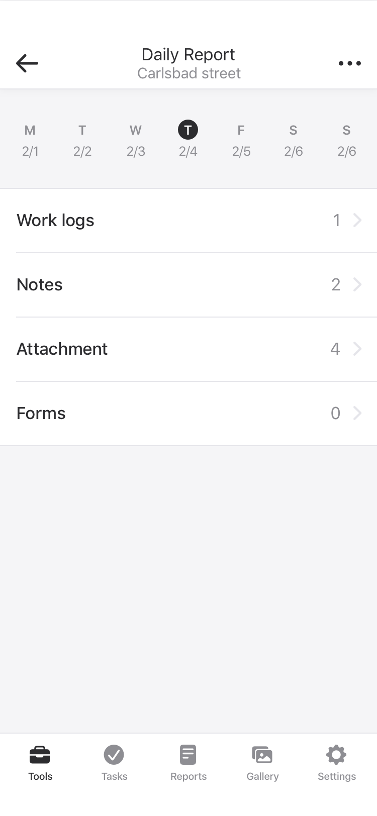 Mobile form screen 1