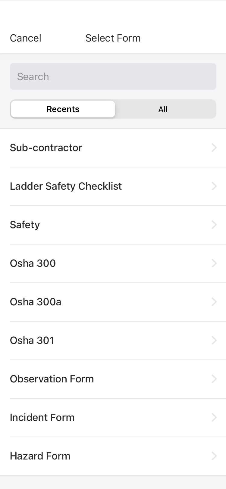 Mobile form screen 3