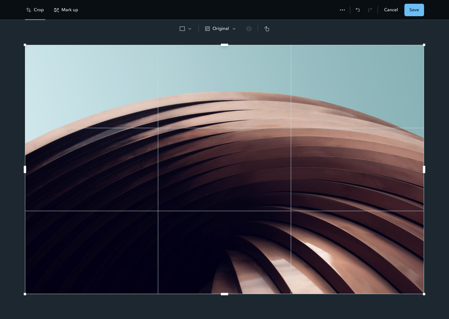 Image editor crop tab