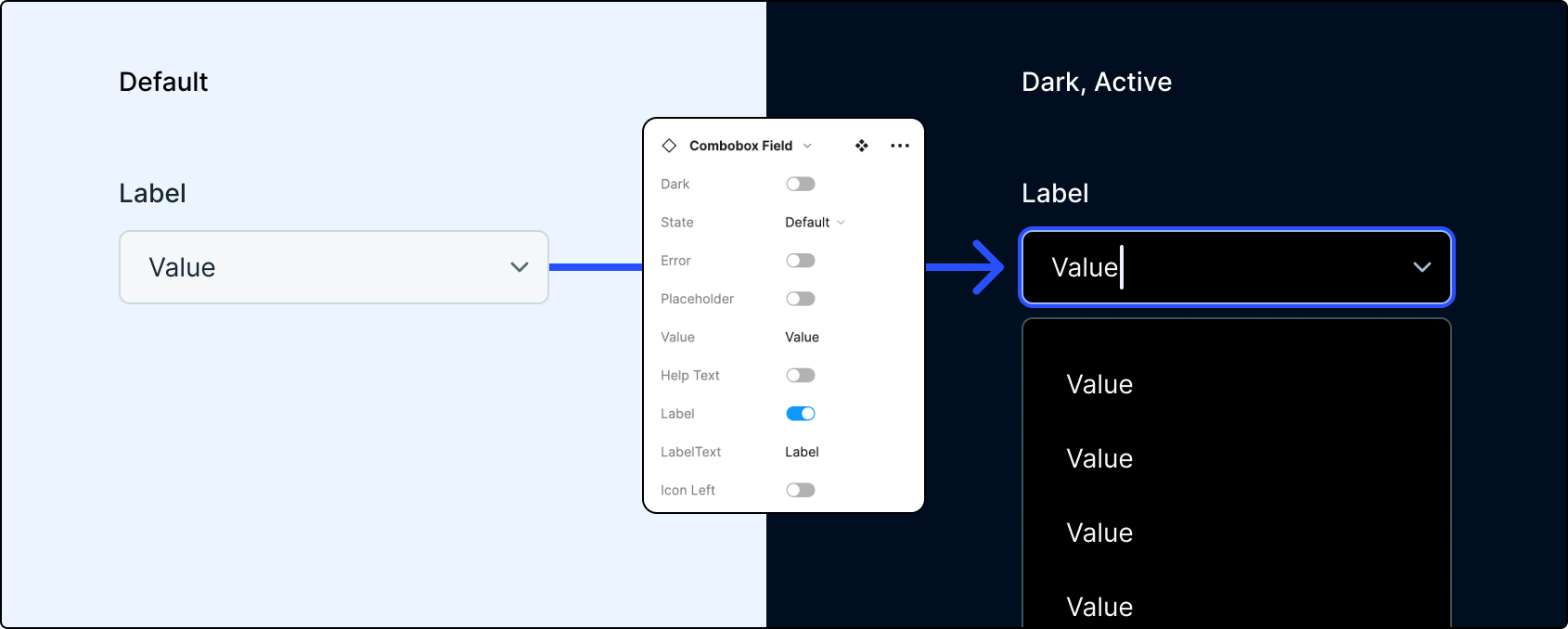 Dark mode components